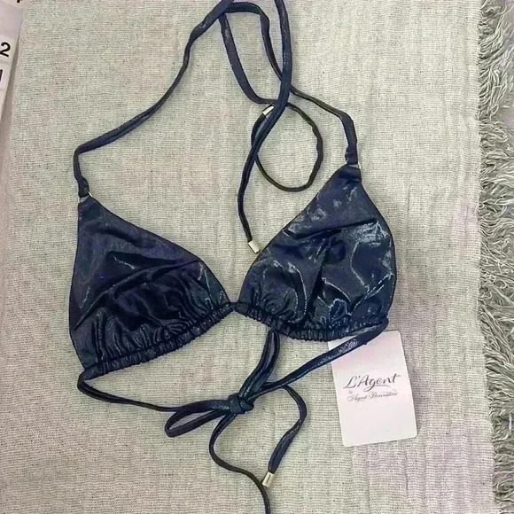 L'Agent by Agent Provocateur NWT Sevilla Navy Triangle Top Sz Small - Picture 1 of 8